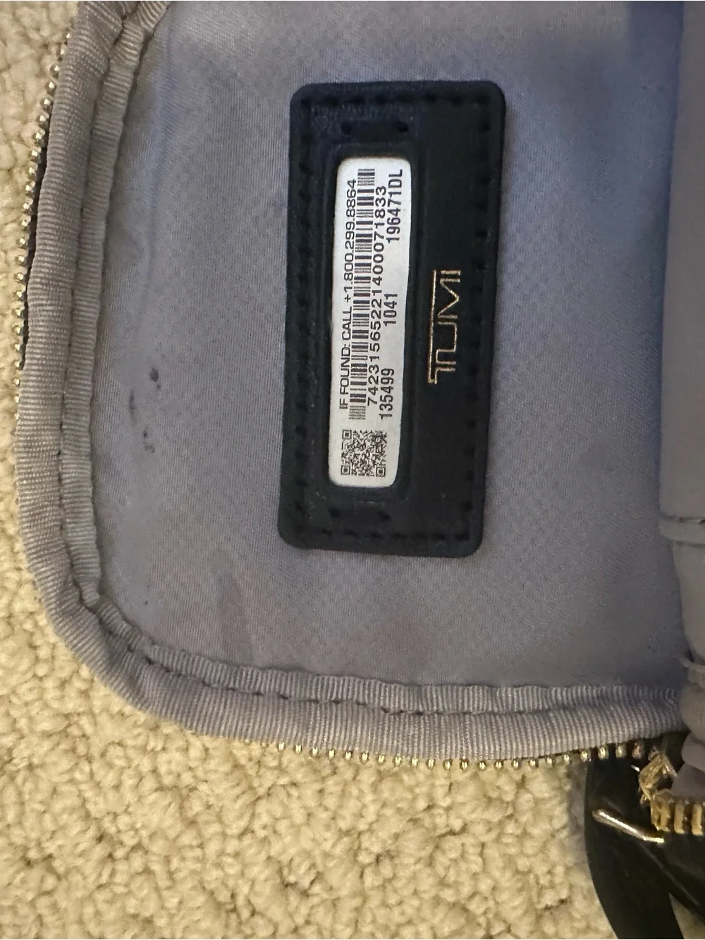 Tumi Black Leather Crossbody Phone Pouch with Silver Hardware